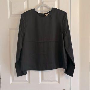 Black long sleeve, structured blouse